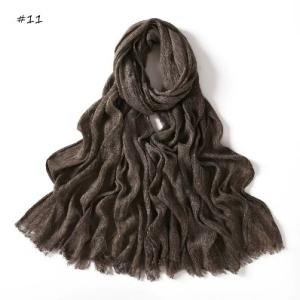 Hand-Dyed Modal Viscose Hijab – Soft Breathable Crinkled Fringe Ethnic Pleated Shawl