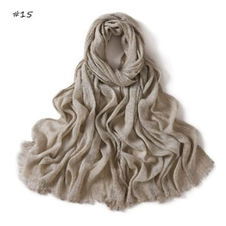 Hand-Dyed Modal Viscose Hijab – Soft Breathable Crinkled Fringe Ethnic Pleated Shawl