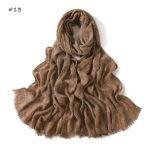 Hand-Dyed Modal Viscose Hijab – Soft Breathable Crinkled Fringe Ethnic Pleated Shawl